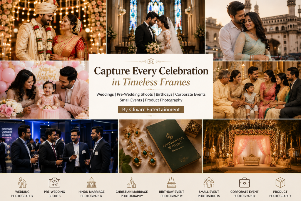 Professional wedding photography by Clixarr Entertainment in Hyderabad Telangana